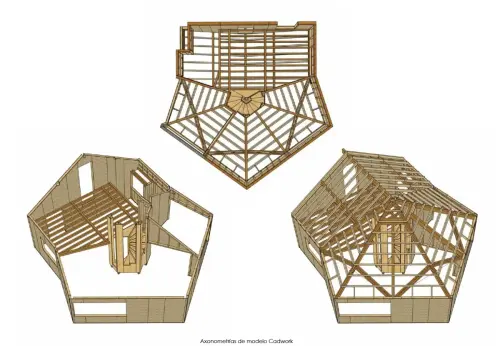 10_Axonometrías de modelo Cadwork